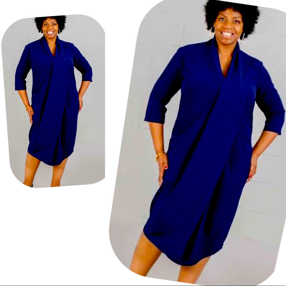 Elegant Blue Midi Dress